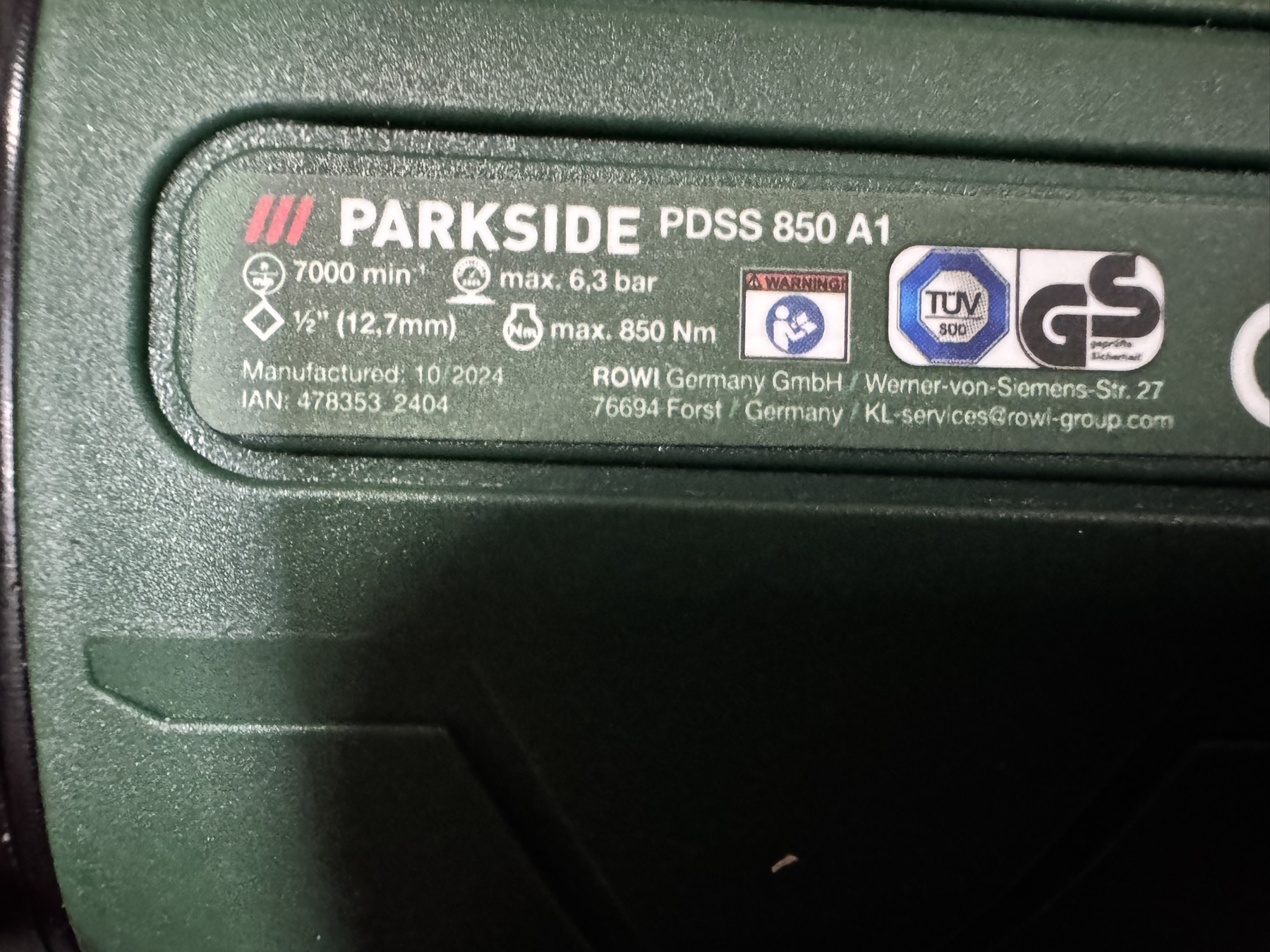 Пневматичен гайковерт PARKSIDE PDSS 850 A1, 850 Nm - Image 4
